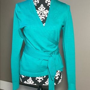 Caribbean Blue Ann Taylor wrap sweater